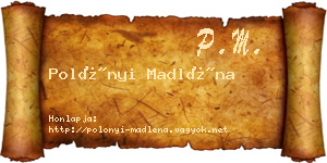 Polónyi Madléna névjegykártya